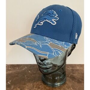 Detroit Lions New Era Blue Embroidered Logo NFL x Fitted 39 Thirty Flex Hat M/L